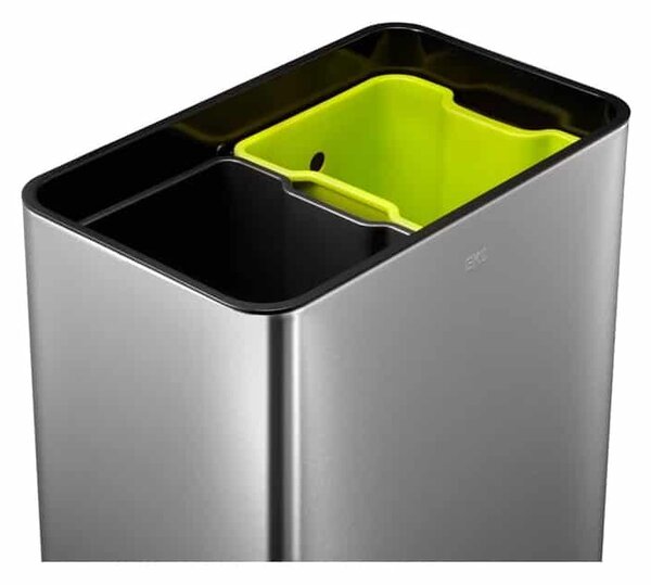Érzékelős szemétgyűjtő, EKO, Mirage Sensor Bin, 20+20 liter, 2 rekesz, rozsdamentes acél