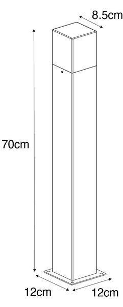 Okos álló kültéri lámpa rozsdabarna 70 cm WiFi-vel P45 - Denmark