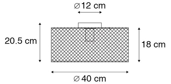 Ipari mennyezeti lámpa fekete - Drum Mesh