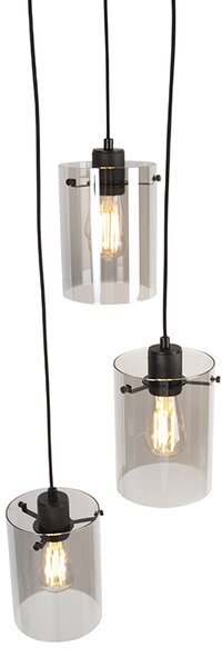 Design lógó lámpa fekete füstüveggel 3-lámpás - Dome