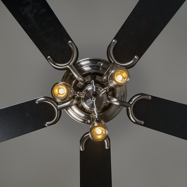 Mennyezeti ventilátor acél 110 cm 3 lámpával, húzózsinórral - Mistral
