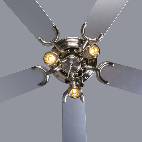 Mennyezeti ventilátor acél 110 cm 3 lámpával, húzózsinórral - Mistral