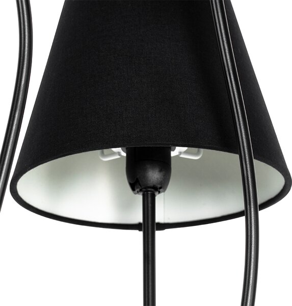 Design állólámpa fekete szövetbúrákkal 5-lámpás - Melis