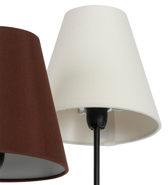 Design állólámpa fekete szövetbúrákkal 5-lámpás - Melis