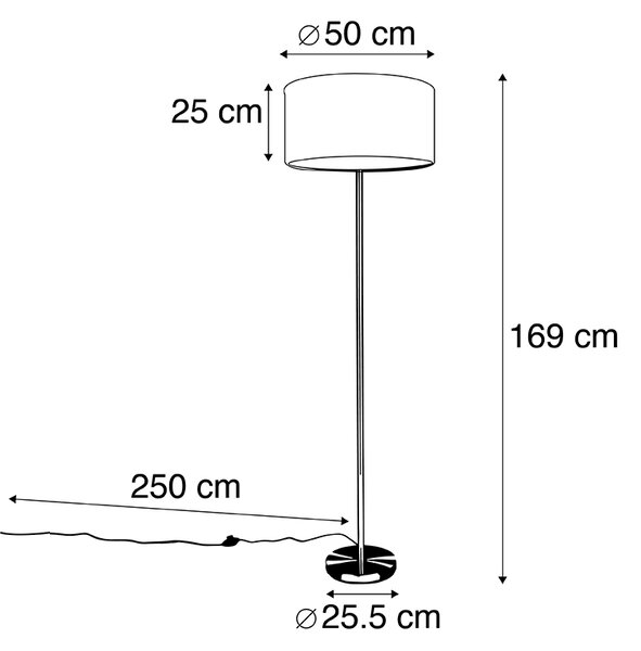 Állólámpa acélból rózsaszín árnyékolóval 50 cm - Simplo