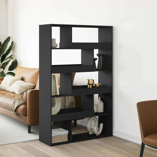 VidaXL Fekete Könyvespolc - 10 Polc - 100x33x156,5cm