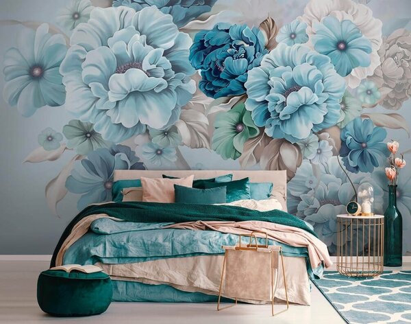 Fotótapéta Elegáns teal virágzás lágy harmóniában, Modern fotótapéta, Modern fotótapéta, u59900 - Muralas.hu