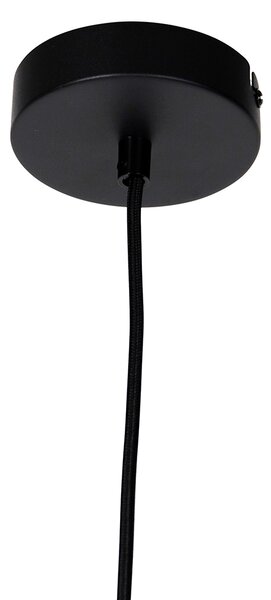 Rusztikus függőlámpa fekete bézs árnyékolóval 50 cm - Combi 1
