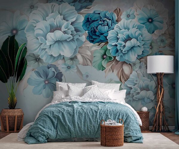Fotótapéta Elegáns teal virágzás lágy harmóniában, Modern fotótapéta, Modern fotótapéta, u59900 - Muralas.hu