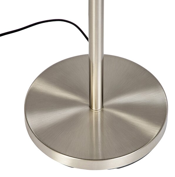 Modern állólámpa acélból, fehér pliszírozott lámpabúrával, 45 cm - Simplo