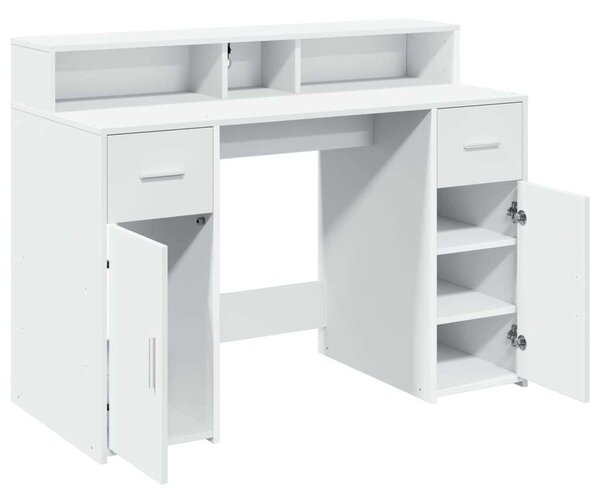 VidaXL LED-es Íróasztal - Fehér - 120x55x91 cm