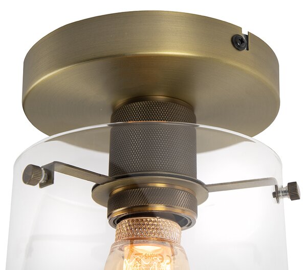Modern mennyezeti lámpa bronz üveggel - Dome