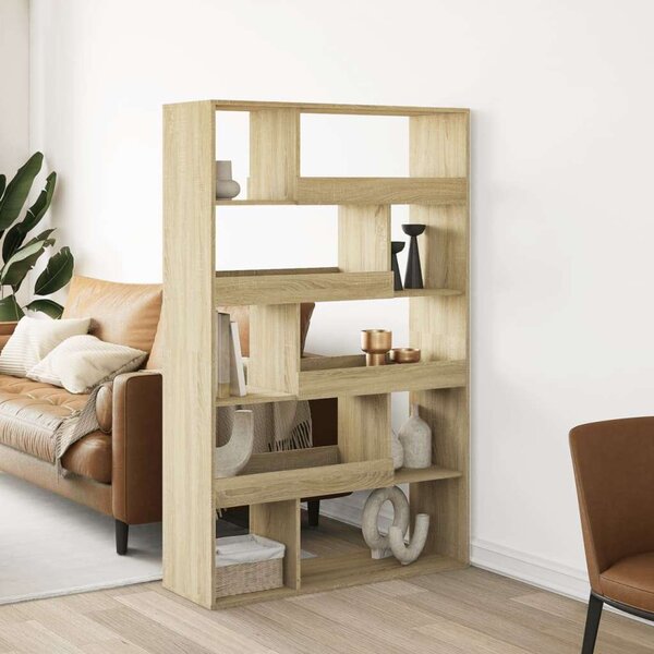 VidaXL Fa Térelválasztó Könyvespolc - Sonoma Tölgy - 100x33x156,5cm