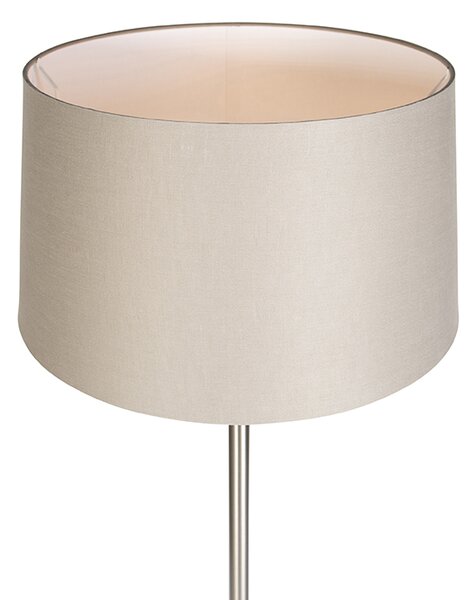 Modern állólámpa acélból, taupe színű búrával 45 cm - Simplo