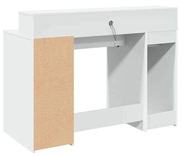 VidaXL LED-es Íróasztal - Fehér - 120x55x91 cm