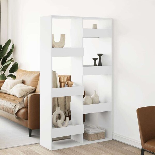 VidaXL Fa Térelválasztó Könyvespolc - Fehér - 100x33x175 cm