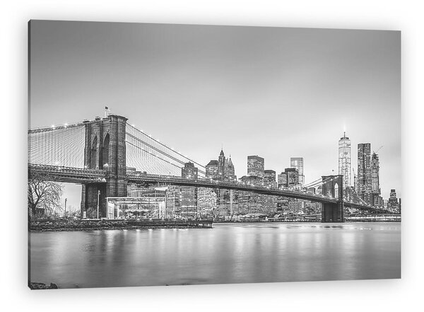 Brooklyn-híd és New York-i város Manhattan belvárosának horizont (vászonkép)