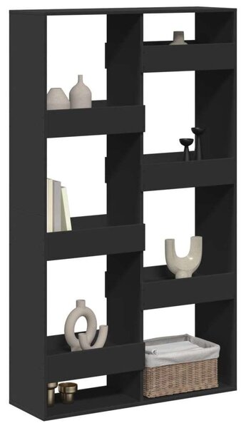 VidaXL Fa Térelválasztó Polc - Fekete - 100x33x175 cm