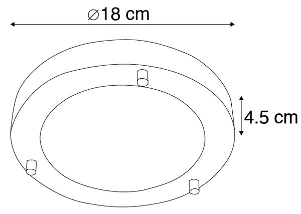 Modern mennyezeti lámpa acél 18 cm IP44 - Yuma