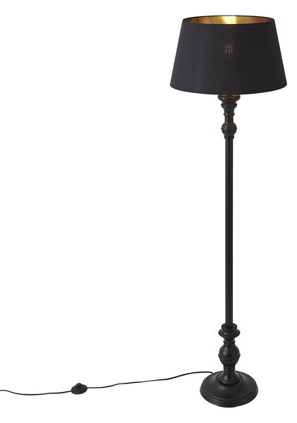 Állólámpa 45 cm-es fekete lámpabúrával, arany belsővel - Classico