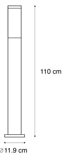 Modern kültéri lámpaoszlop acélból 110 cm IP44 - Rox