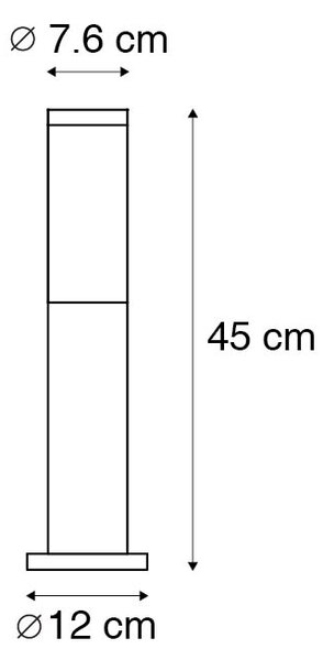 Modern kültéri lámpaoszlop acél 45 cm IP44 - Rox