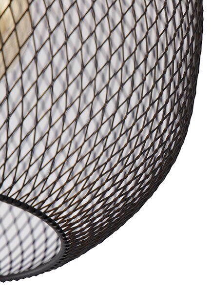 Modern mennyezeti lámpa fekete 30 cm - Mesh Ball