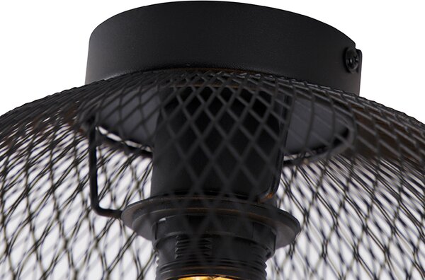 Modern mennyezeti lámpa fekete 30 cm - Mesh Ball