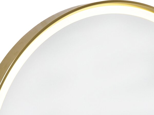Fürdőszobai tükör rézszínű 50 cm LED-del, 3 fokozatban dimmelhető, érintésérzékelős, kerek - Miral