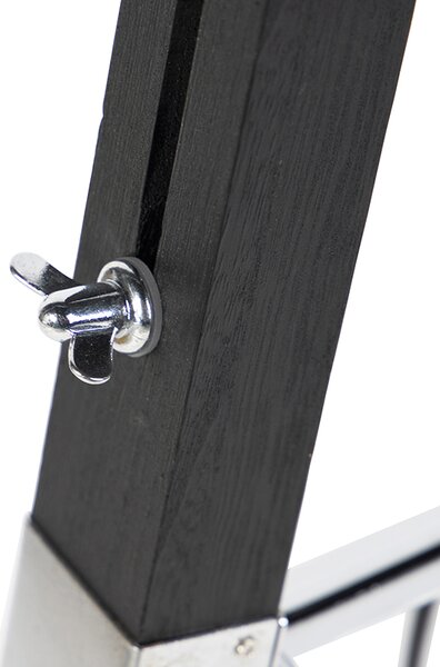 Állólámpa háromlábú fekete árnyékolóval 45 cm lenvászon sötét szürke