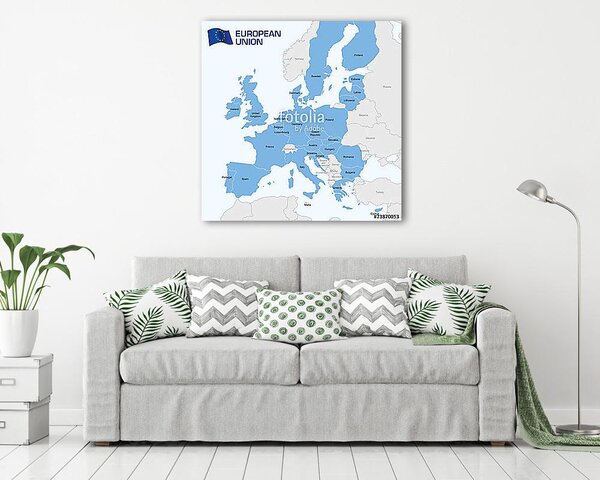 Európa - Az Európai Unió térképe (vászonkép)