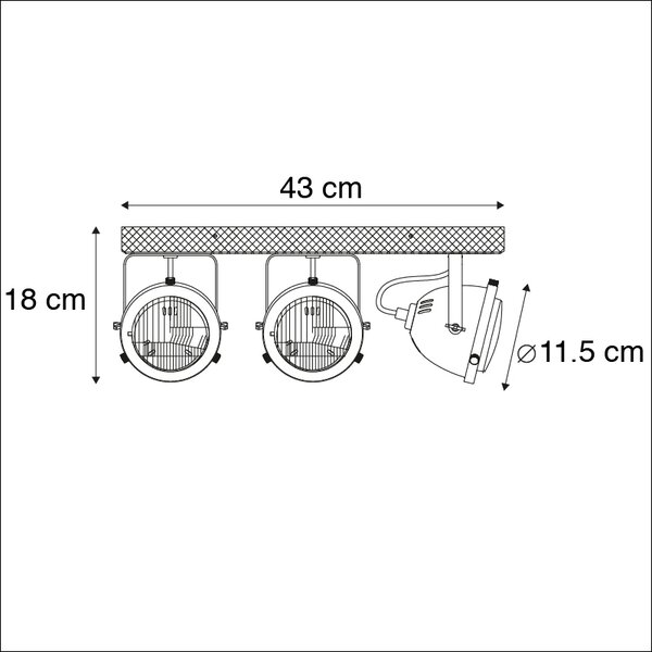 Okos reflektor fém és fa kombinációban, dönthető, 3 db WiFi GU10 izzóval - Emado