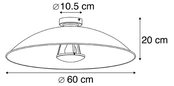 Vintage mennyezeti lámpa fekete arannyal 60 cm - Emilienne