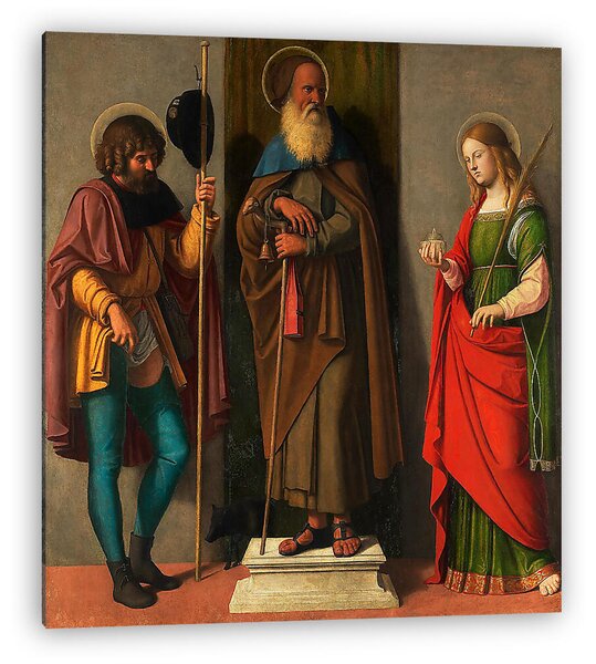 Cima da Conegliano: Három szent: Szent Rókus, Szent Antal és Szent Luca (vászonkép)