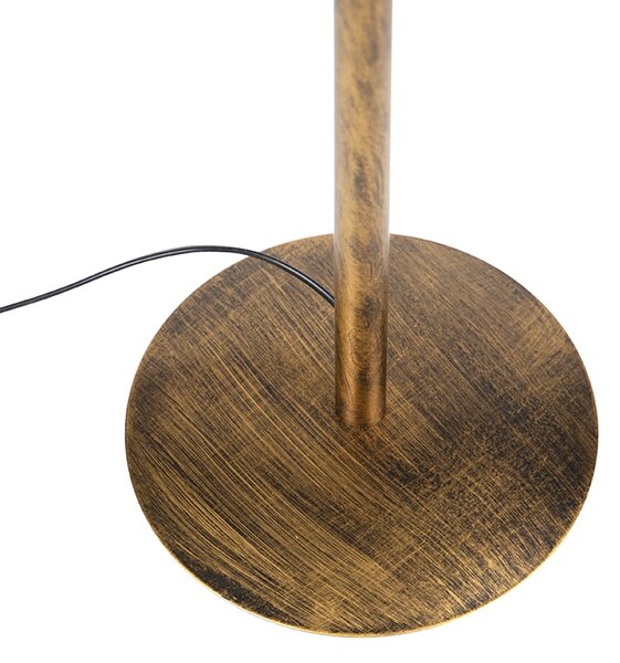 Vintage állólámpa arany színű, piros búrával, 40 cm - Simplo