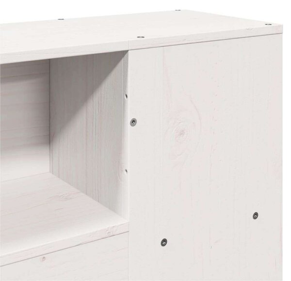 VidaXL Fehér Fenyőfa Fejtámla Tárolóval - 160 cm