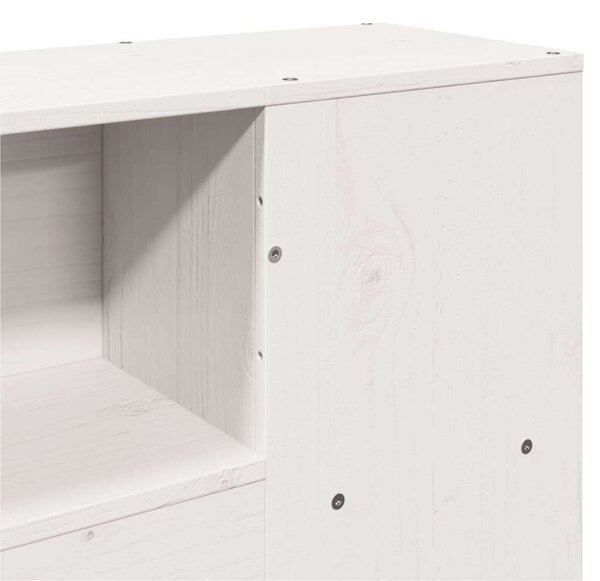 VidaXL Fehér Fenyőfa Fejtámla Tárolóval - 140 cm