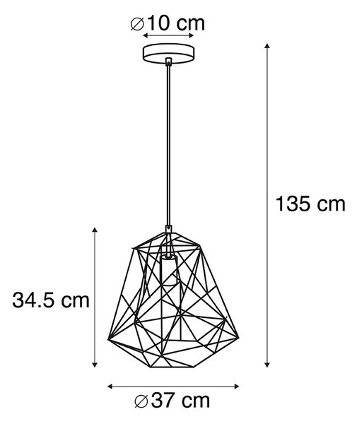 Okos, ipari függőlámpa fekete színben, WiFi ST64-gyel - Framework Basic