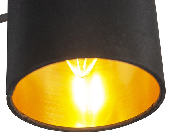 Okos modern mennyezeti lámpa fekete, 3 db WiFi B35 izzóval - Lofty