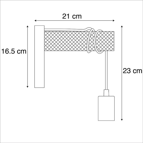 Okos, ipari fali lámpa fekete fa elemekkel, WiFi G95-tel - Gallow