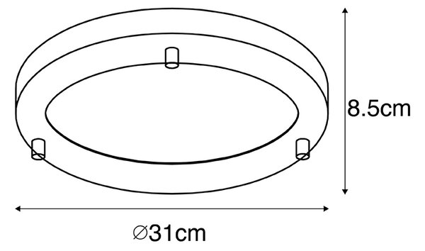 Modern mennyezeti lámpa arany 31 cm IP44 - Yuma