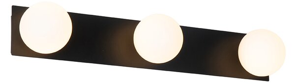 Modern fali lámpa fekete 48 cm IP44 3-lámpás - Cederic