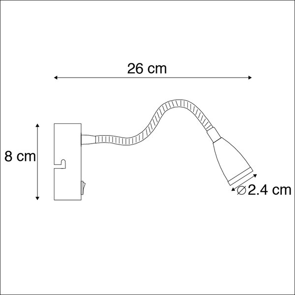Modern rugalmas fali lámpa fekete LED-del - Flex