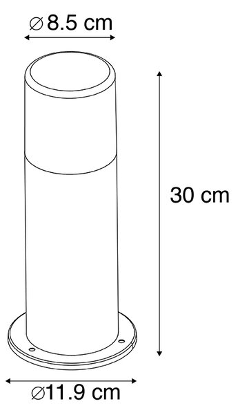 Kültéri állólámpa fekete opál búrával fehér 30 cm IP44 - Odense