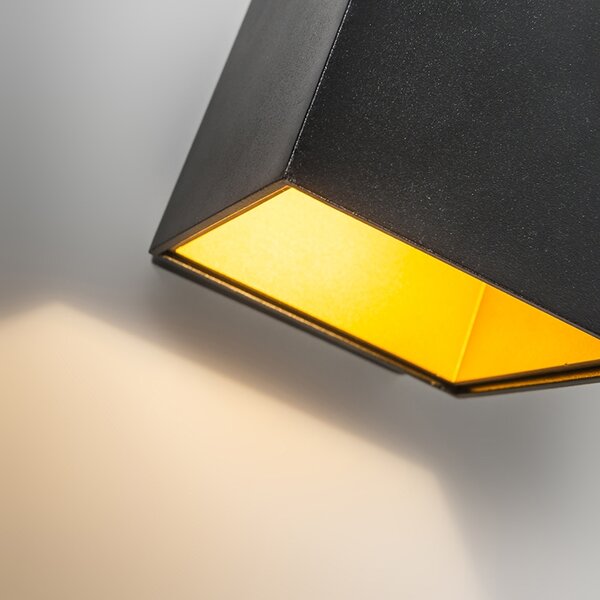 2 db design fali lámpa készlet fekete/arany LED-del - Caja