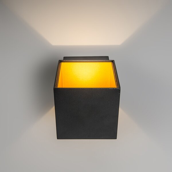 2 db design fali lámpa készlet fekete/arany LED-del - Caja