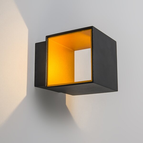 2 db design fali lámpa készlet fekete/arany LED-del - Caja