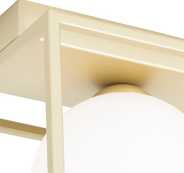 Design mennyezeti lámpa arany fehér üveggel 2 lámpás - Aniek