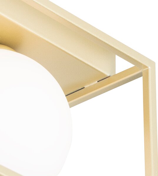 Design mennyezeti lámpa arany fehér üveggel 2 lámpás - Aniek