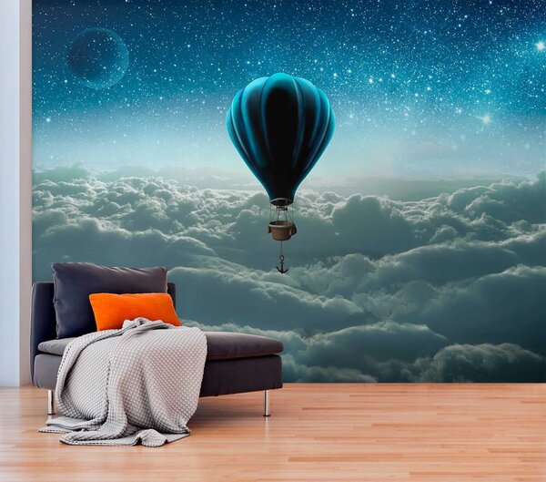 Fotótapéta Hőlégballon egy kosárral, amelyhez egy kosarat csatoltak, Modern fotótapéta, Modern fotótapéta, u70538 - Muralas.hu